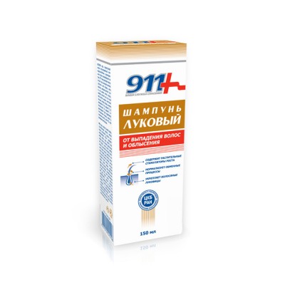 911 „Lukovyj“ šampūnas su svogūnų ekstraktu nuo plaukų slinkimo ir plikimo, 150 ml