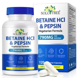 Betainas HCI ir pepsinas virškinimui 650 mg/140 mg, 120 kapsulių