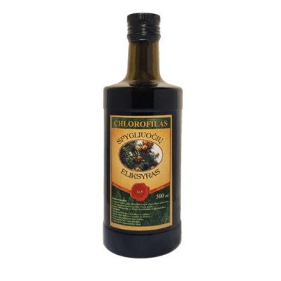 Spygliuočių Chlorofilas Eliksyras, 500 ml (stiklinis butelis)