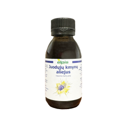 Juodųjų kmynų (Juodgrūdės) aliejus Elpis, nerafinuotas, šalto spaudimo, 100 ml Juodųjų kmynų (Juodgrūdės) aliejus Elpis, nerafinuotas, šalto spaudimo, 100 ml
