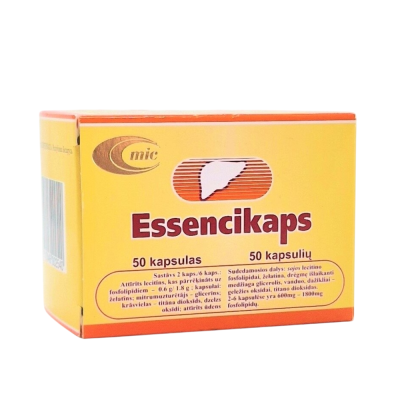 ESSENCIKAPS išgrynintas lecitinas (fosfolipidų) šaltinis 300 mg, 50 kapsulių