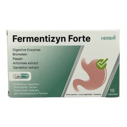 Fermentizyn Forte augaliniai fermentai, virškinimui ir kepenims, 15 kapsulių Fermentizyn Forte augaliniai fermentai, virškinimui ir kepenims, 15 kapsulių