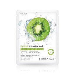 Flora Ruby Kivių antioksidacinė drėkinamoji lakštinė veido kaukė 30 g, 5vnt