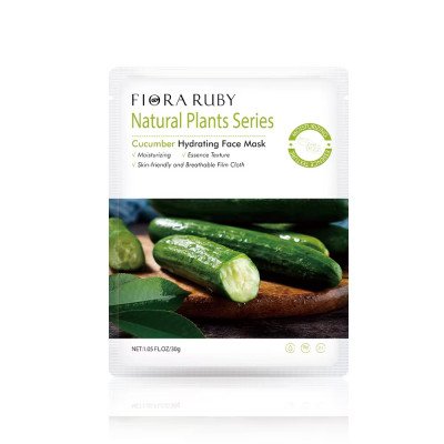 Flora Ruby Agurkų drėkinamoji ir raminamoji lakštinė veido kaukė, 5 vnt