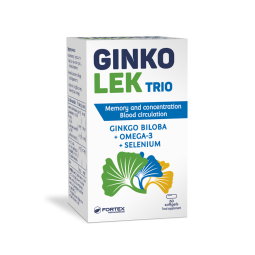Fortex Ginkolek Trio smegenų funkcijai, atminčiai ir koncentracijai, 60 minkštųjų kapsulių Fortex Ginkolek Trio smegenų funkcijai, atminčiai ir koncentracijai, 60 minkštųjų kapsulių