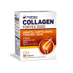 Fortex Kolagenas + hialuronas + Mg + vit. C, D ir K2, 60 tablečių Fortex Kolagenas + hialuronas + Mg + vit. C, D ir K2, 60 tablečių