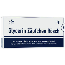 Glicerino žvakutės Rosch 1 g, suaugusiems ir vaikams, 10 žvakučių Glicerino žvakutės Rosch 1 g, suaugusiems ir vaikams, 10 žvakučių