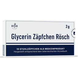 Glicerino žvakutės Rosch 2 g, suaugusiems ir vaikams, 10 žvakučių Glicerino žvakutės Rosch 2 g, suaugusiems ir vaikams, 10 žvakučių