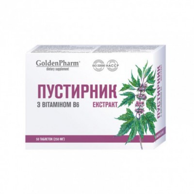 Golden Pharm pustirnik ekstrakt + vitamin B6, 50 tablečių
