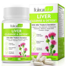 HatmanLabs® Kepenų palaikymo kompleksas su margainiu ir kiaulpiene, 70 kapsulių