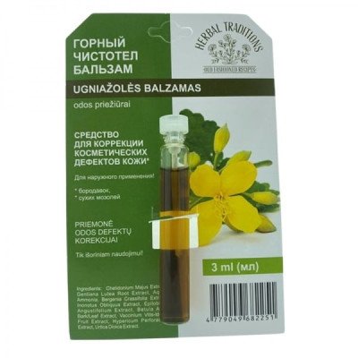 Herbal Gornyj čistotel ugniažolės balzamas karpoms, nuospaudoms, 3 ml Herbal Gornyj čistotel ugniažolės balzamas karpoms, nuospaudoms, 3 ml