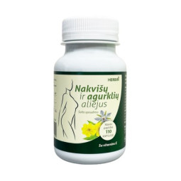 Nakvišų ir agurklių aliejus su vitaminu E, 110 kapsulių Nakvišų ir agurklių aliejus su vitaminu E, 110 kapsulių