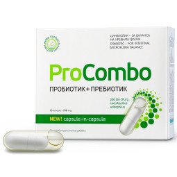 ProCombo gyvos gerosios bakterijos (probiotikai + prebiotikai) 200 bln CFU/g, 10 kapsulių