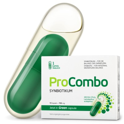 ProCombo gyvos gerosios bakterijos (probiotikai + prebiotikai) 200 bln CFU/g, 10 kapsulių