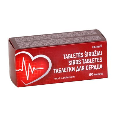 Herbin tabletės širdžiai ir kraujotakai, 50 tablečių Herbin tabletės širdžiai ir kraujotakai, 50 tablečių