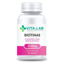 VITA-LAB Biotinas 10000 µg, 90 tablečių VITA-LAB Biotinas 10000 µg, 90 tablečių