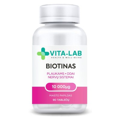 VITA-LAB Biotinas 10000 µg, 90 tablečių