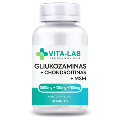 VITA-LAB gliukozaminas chondroitinas ir MSM, 90 tablečių