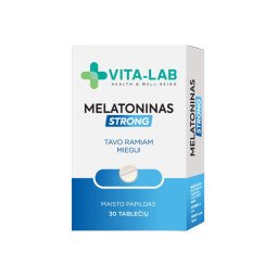VITA-LAB melatoninas strong 2 mg, 30 tablečių VITA-LAB melatoninas strong 2 mg, 30 tablečių