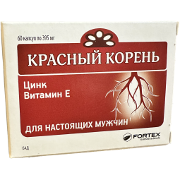 Fortex Krasnyj koren (Raudonoji šaknis) su cinku ir vit., E, 60 kapsulių Fortex Krasnyj koren (Raudonoji šaknis) su cinku ir vit., E, 60 kapsulių
