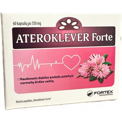 Ateroklever Forte (Dobilas, gudobelė, B3, C, rutinas) širdžiai, 60 kapsulių