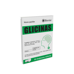 Glicinas 300 mg, 50 čiulpiamų tablečių Glicinas 300 mg, 50 čiulpiamų tablečių