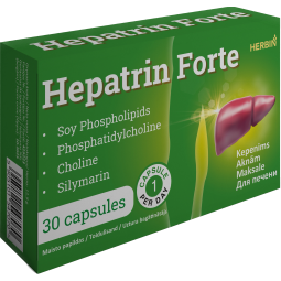 Hepatrin forte kepenims, fosfolipidai + margainis + vit., E, 30 kapsulių Hepatrin forte kepenims, fosfolipidai + margainis + vit., E, 30 kapsulių