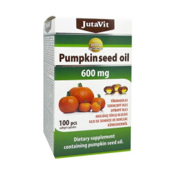 JutaVit moliūgų sėklų aliejus 600 mg, 100 kapsulių JutaVit moliūgų sėklų aliejus 600 mg, 100 kapsulių