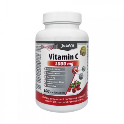 JutaVit vitaminas C + D3 + cinkas + erškėčių ekstraktas
