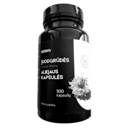 Juodgrūdės (juodųjų kmynų) aliejus, 100 kapsulių Juodgrūdės (juodųjų kmynų) aliejus, 100 kapsulių