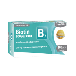 JutaVit vitaminas B7 biotinas 900 µg, 100 tablečių JutaVit vitaminas B7 biotinas 900 µg, 100 tablečių