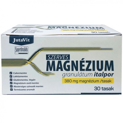 JutaVit Organinis Magnis 380 mg, 30 pakelių tirpios granulės