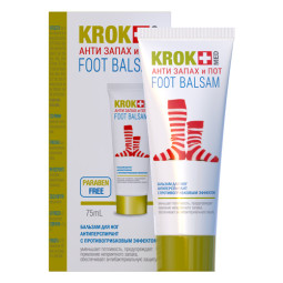 „Krok Anti zapach i pot“ Balzamas-gelis kojoms nuo prakaito ir blogo kvapo, 75 ml „Krok Anti zapach i pot“ Balzamas-gelis kojoms nuo prakaito ir blogo kvapo, 75 ml