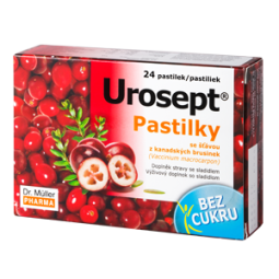 Dr. Muller urosept pastilės su karpotųju beržų pumpurų, meškauogių ir spanguolių ekstraktais, 24 pastilės