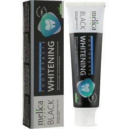 Melica organic juoda balinamoji dantų pasta su anglimi, 100 ml