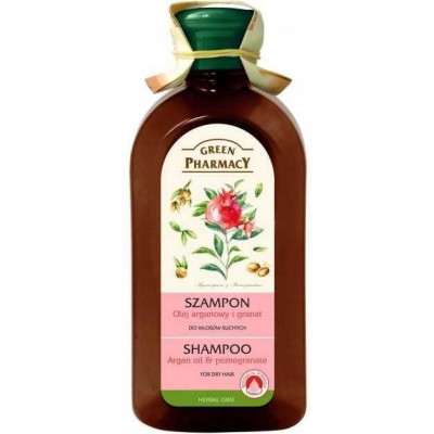 Green pharmacy šampūnas sausiems plaukams su argano aliejumi ir granatais, 350 ml