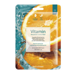 Beauugreen lakštinė kaukė veidui su vitaminais, 23 g Beauugreen lakštinė kaukė veidui su vitaminais, 23 g