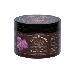 Herbal traditions kaukė plaukams su varnalėšomis, atkuriamoji ir apsauganti plaukus, 300 ml