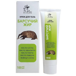 Barsuko taukų kremas kūnui, 100 ml  Barsuko taukų kremas kūnui, 100 ml