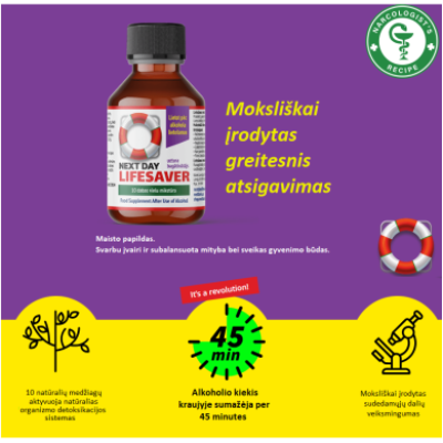 Gamtinių medžiagų mikstūra tavo geresnei savijautai po vakarėlio, 125 ml