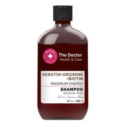 The doctor suteikiantis maksimalia energija šampūnas keratinas + argininas + biotinas, 355 ml