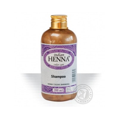 Indian henna šampūnas dažytiems plaukams, 200 ml Indian henna šampūnas dažytiems plaukams, 200 ml