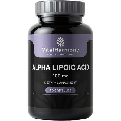VitalHarmony alfa lipoinė rūgštis 100 mg, 90 kapsulių VitalHarmony alfa lipoinė rūgštis 100 mg, 90 kapsulių
