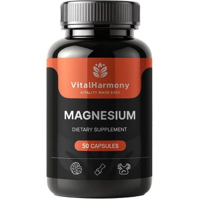 Vitalharmony magnio citratas 800 mg, 90 kapsulių Vitalharmony magnio citratas 800 mg, 90 kapsulių