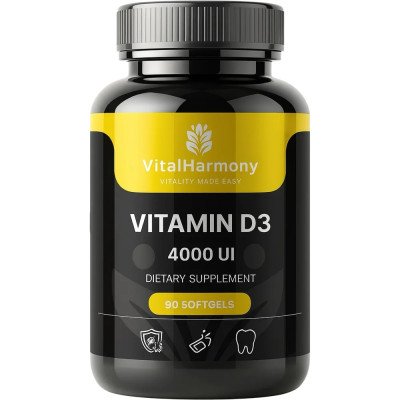 Vitalharmony vitaminas D3 4000UI, 90 kapsulių Vitalharmony vitaminas D3 4000UI, 90 kapsulių