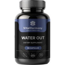 Vitalharmony water out dilgėlių + kiaulpienių + artišokų lapų + asiūklio + guaranos ekstraktai, 90 kapsulių