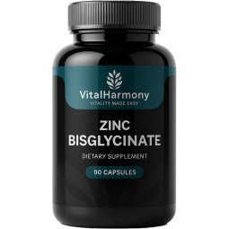 Vitalharmony cinko bisglicinatas, 90 kapsulių