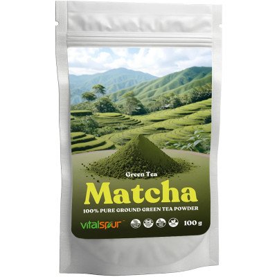 Vitalspur matcha aukštos kokybės žaliosios arbatos milteliai, 100 g Vitalspur matcha aukštos kokybės žaliosios arbatos milteliai, 100 g