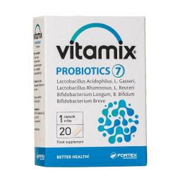 VIitamix probiotics, 7 rūšių gerosios bakterijos žarnyno veiklai, 20 kapsulių   VIitamix probiotics, 7 rūšių gerosios bakterijos žarnyno veiklai, 20 kapsulių