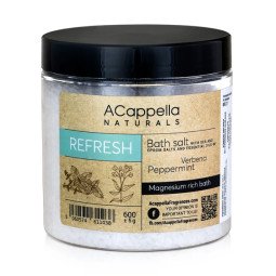 Acappella naturals „Refresh“ atgaivinanti vonios druska, 600 g Acappella naturals „Refresh“ atgaivinanti vonios druska, 600 g